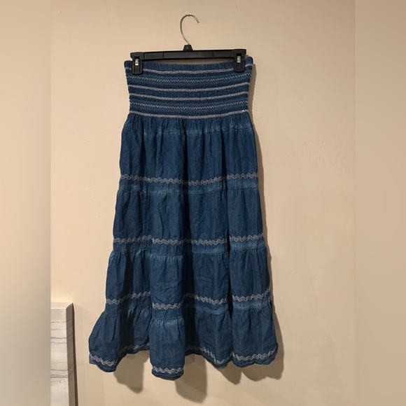 Lapis Tiered Denim Skirt | Size: Medium - Picture 2 of 5